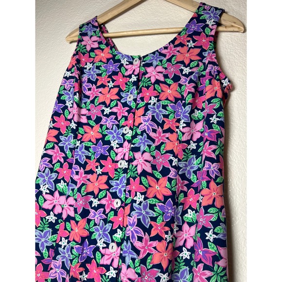 BLAIR Floral Smocked Button Front Midi Dress Bright Retro Summer Vacation  PS - Picture 3 of 15